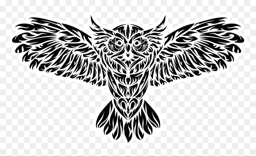 White Tribal Clipart Png, Transparent Png - white owl png