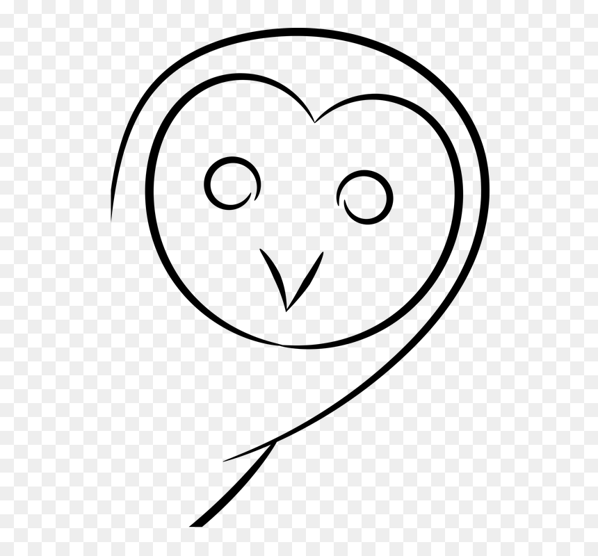 Black And White Cartoon Owls 12, Buy Clip Art - Siluet Kepala Burung Hantu, HD Png Download - white owl png
