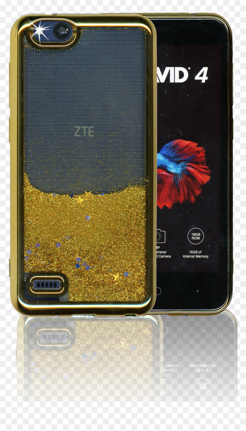 Zte Tempo X Mm Electroplated Water Glitter Case With, HD Png Download - gold glitter star png