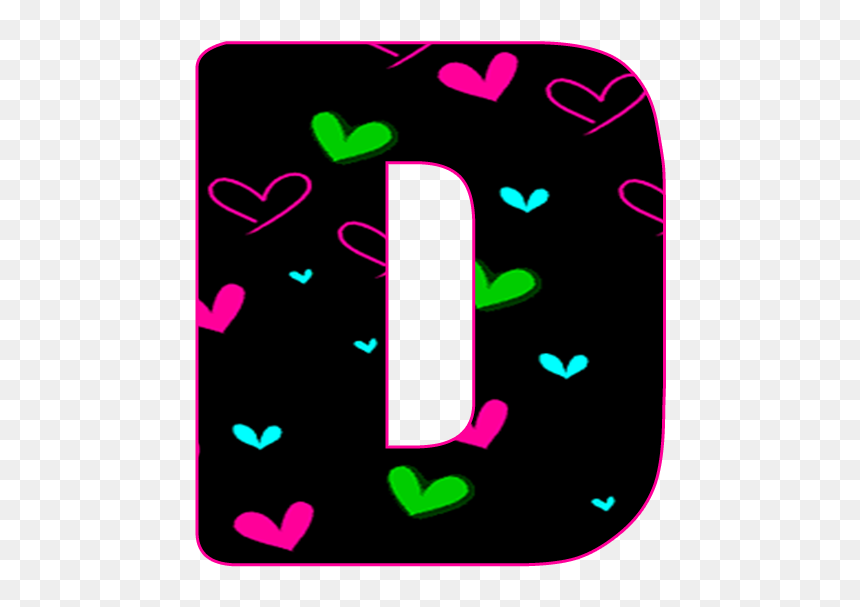 Abecedario Negro Con Corazones Neon, HD Png Download - neon heart png