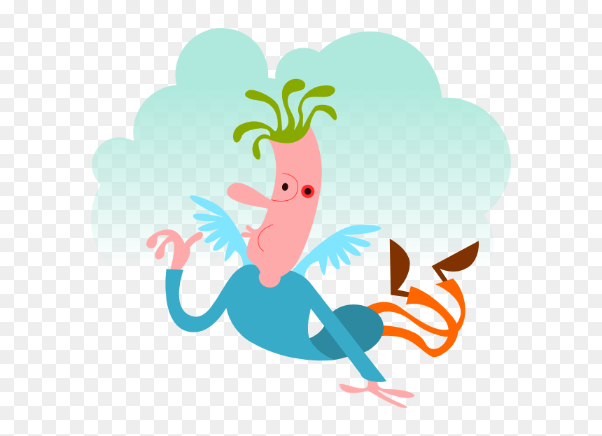 Man With Wings Svg Clip Arts - Portable Network Graphics, HD Png Download - cartoon wings png