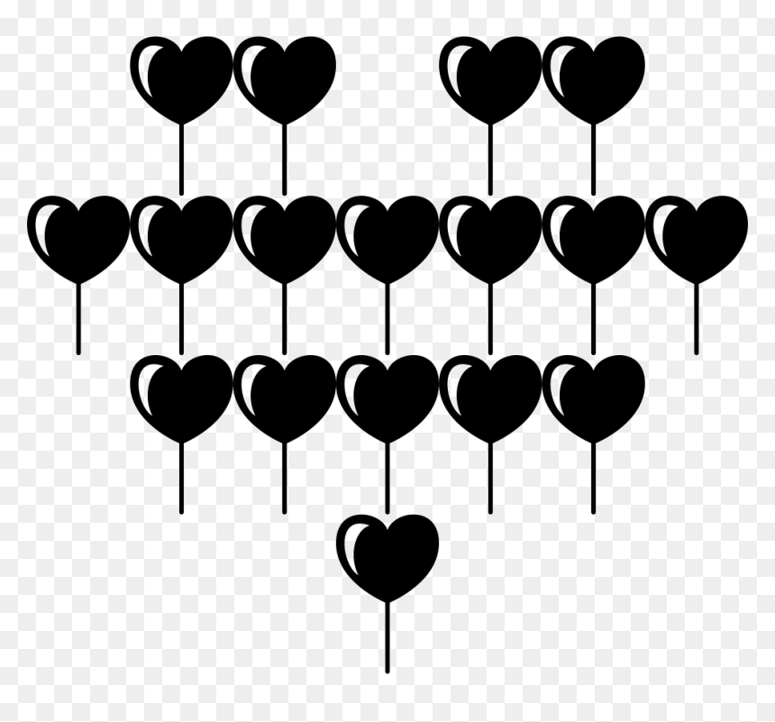Attractive Heart Balloon Of Multiple Hearts Balloons - Coração Varios, HD Png Download - heart balloons png