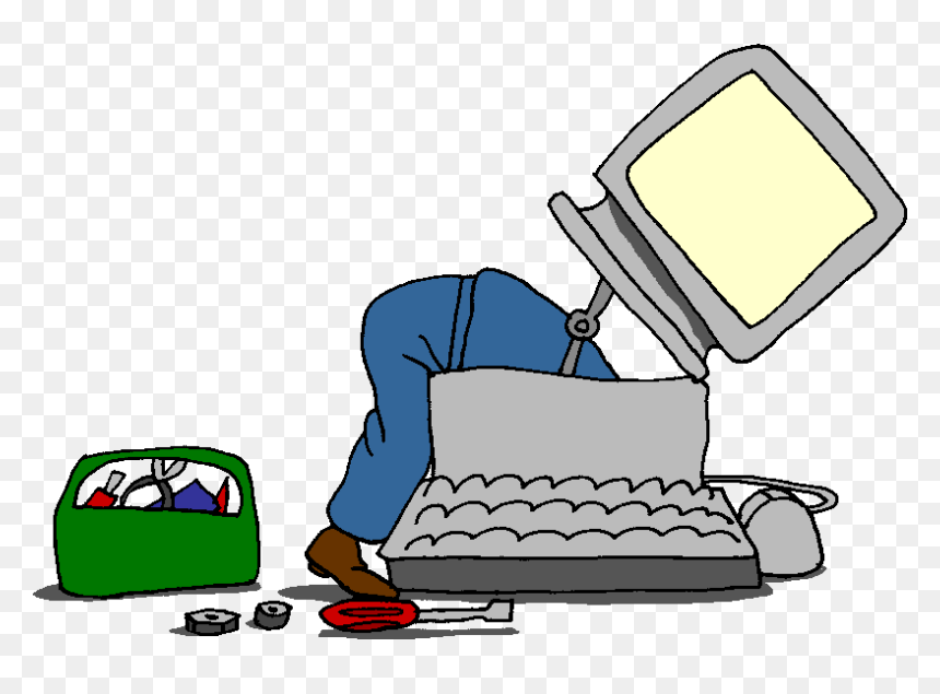 Contrary To My Initial Inspection, The Web Server I - Computer Maintenance Clipart, HD Png Download - broken computer png