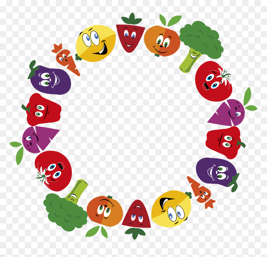 Image Free Clipart Fruit And Vegetables - Fruits And Vegetables Clipart Border, HD Png Download - vegetable plant png