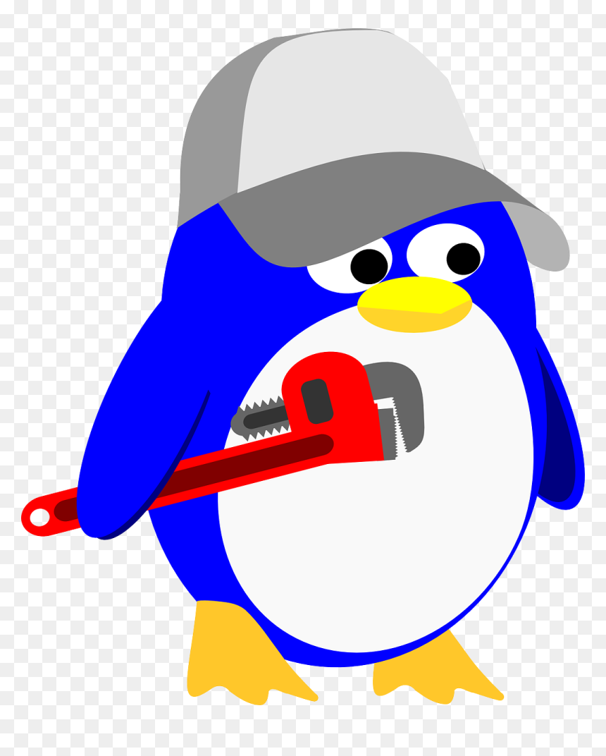Keeping Linux Clean - Penguin Plumber, HD Png Download - linux penguin png