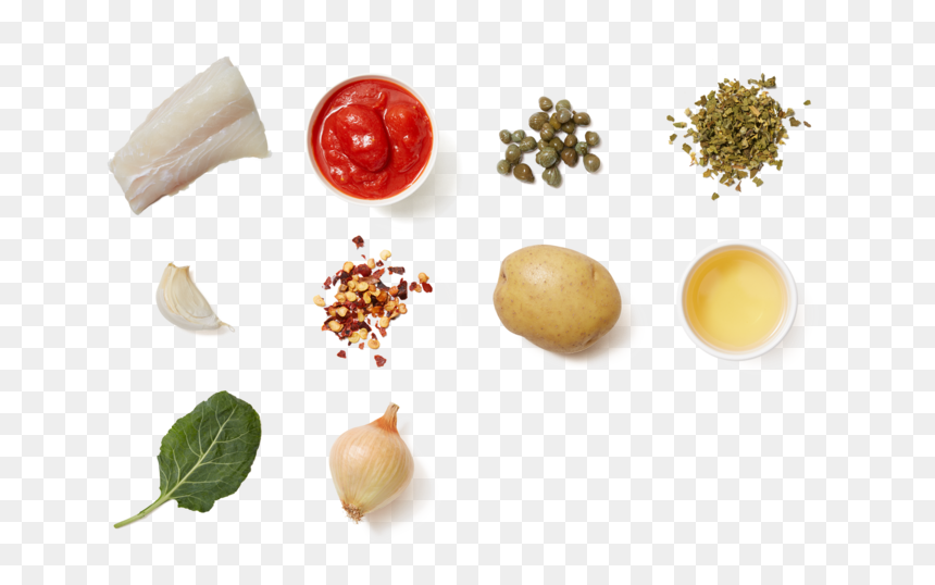 Baked Cod In Tomato Sauce With Collard Greens & Roasted - Tomato Top View Png, Transparent Png - collard greens png
