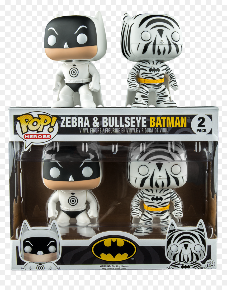 Bullseye & Zebra Pop Vinyl Figure 2-pack Main Images - Pop Funko Batman, HD Png Download - batman head png