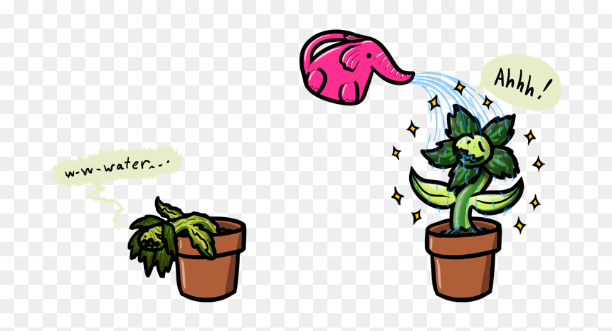 Plants Need Water - Cartoon, HD Png Download - water plants png