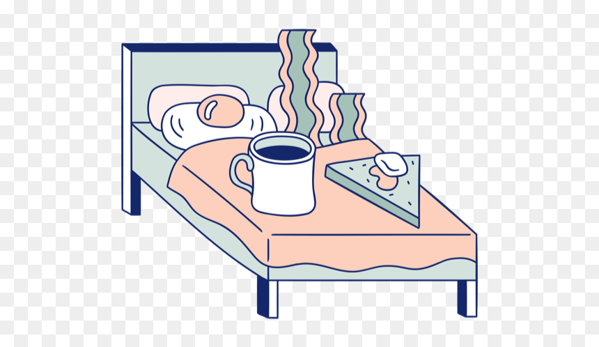 Breakfast In Bed - Cartoon, HD Png Download - person sleeping png