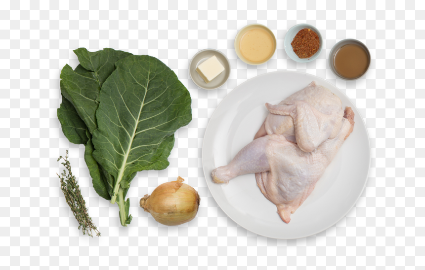 Spiced Roast Chicken & Collard Greens With Maple Butter - Collard Greens, HD Png Download - collard greens png