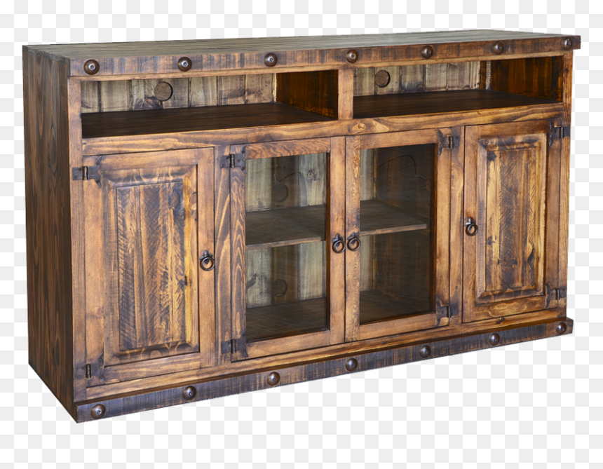 Large Rustic Centre Tv Stand , Png Download - Wood Rustic Tv Stands, Transparent Png - tv stand png