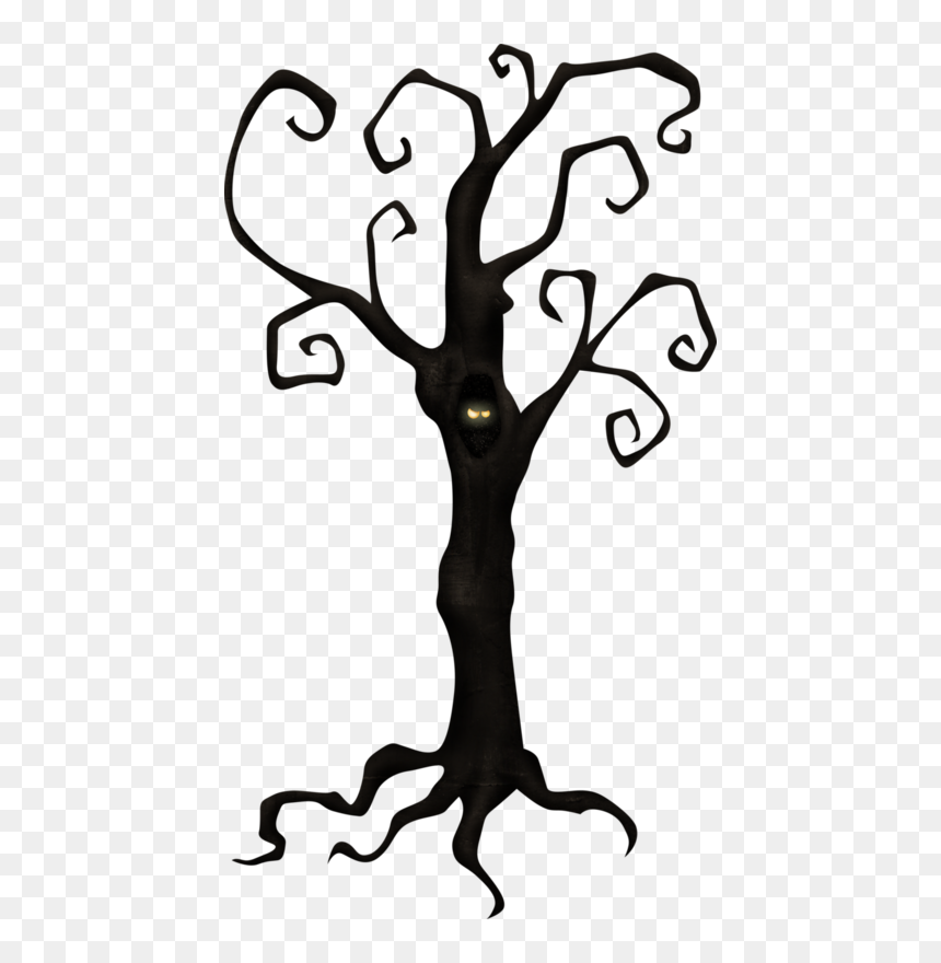 Halloween Scherenschnitt Baum, HD Png Download - halloween tree png