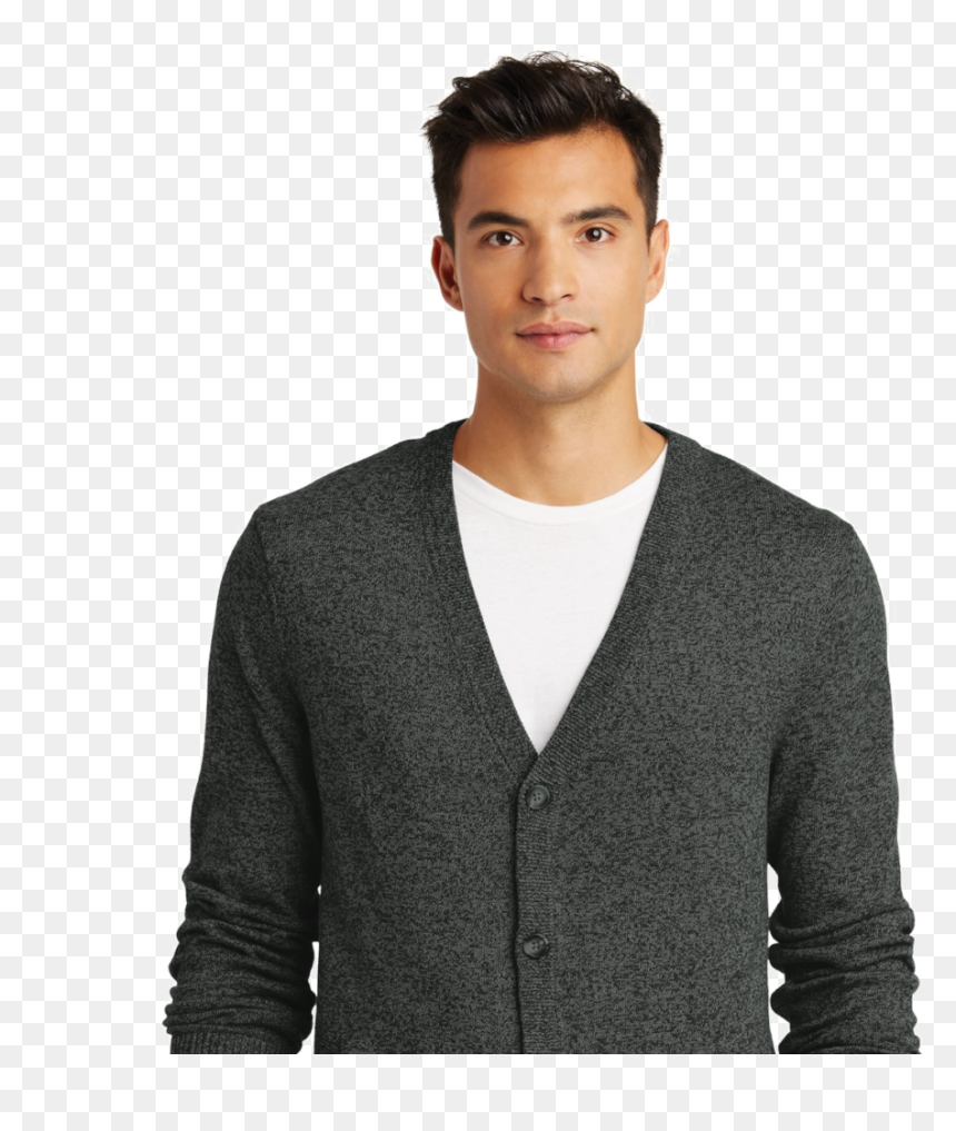 Men's Navy Blue Cardigan, HD Png Download - runway model png