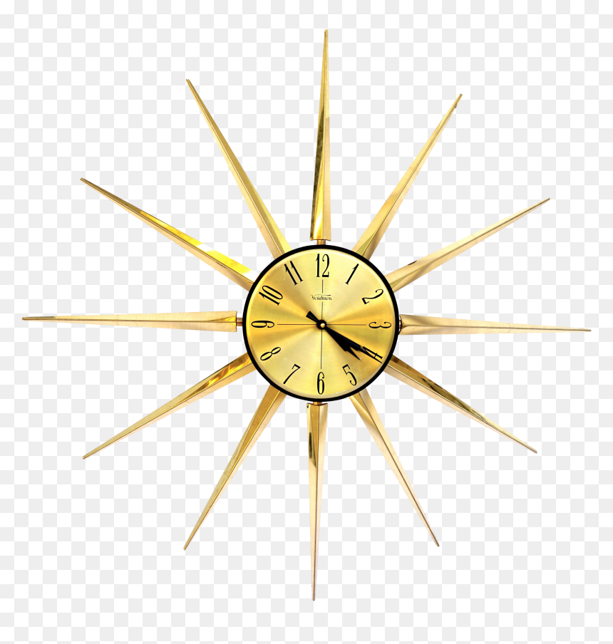 Wall Clock, HD Png Download - gold clock png