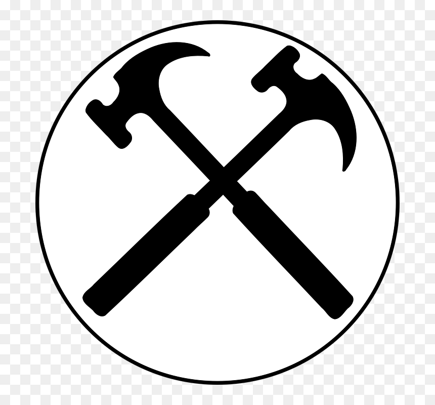 Crossed Hammers, Tools, Hammer, Repair, Symbol - Dibujo De La Geología, HD Png Download - hammer silhouette png