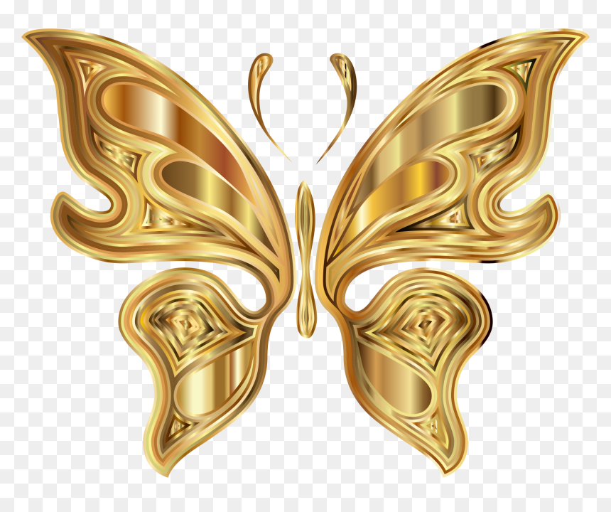Prismatic Butterfly 7 Clip Arts - Gold Butterflies Clipart, HD Png Download - butterfly wing png
