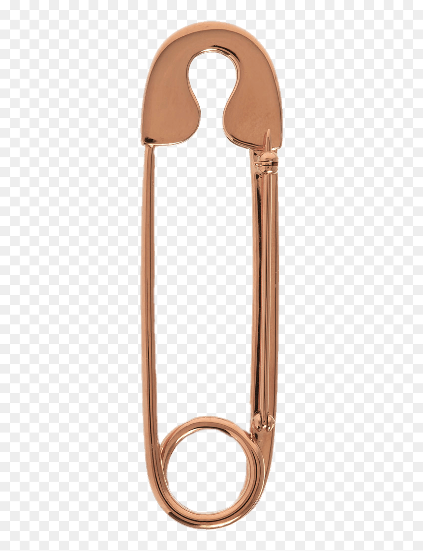 Large Gold Safety Pin Brooch, HD Png Download - clothes pin png