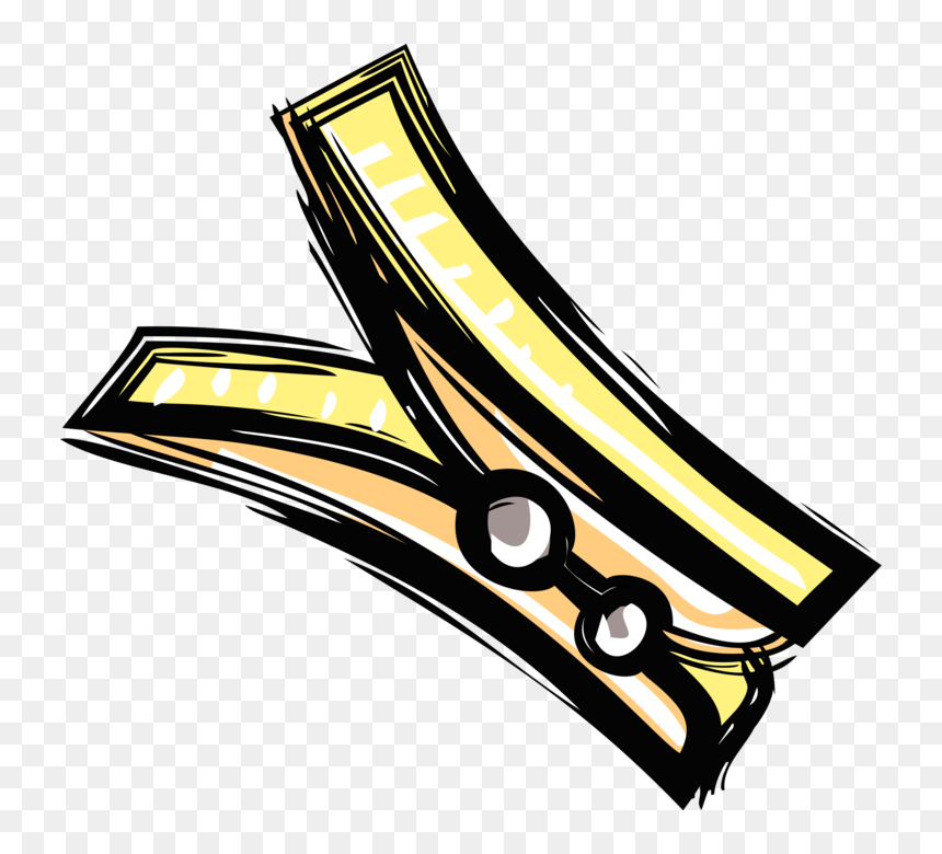 Vector Illustration Of Clothespin Or Clothes-peg Fastener, HD Png Download - clothes pin png