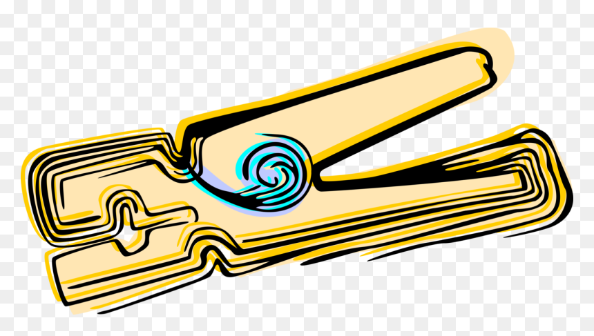 Vector Illustration Of Clothespin Or Clothes-peg Fastener, HD Png Download - clothes pin png