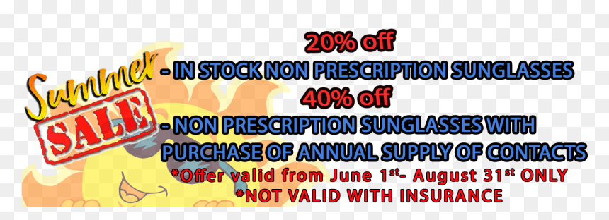 20 Percent Off In Stock Non Prescription Sunglasses - Sale, HD Png Download - summer sun png