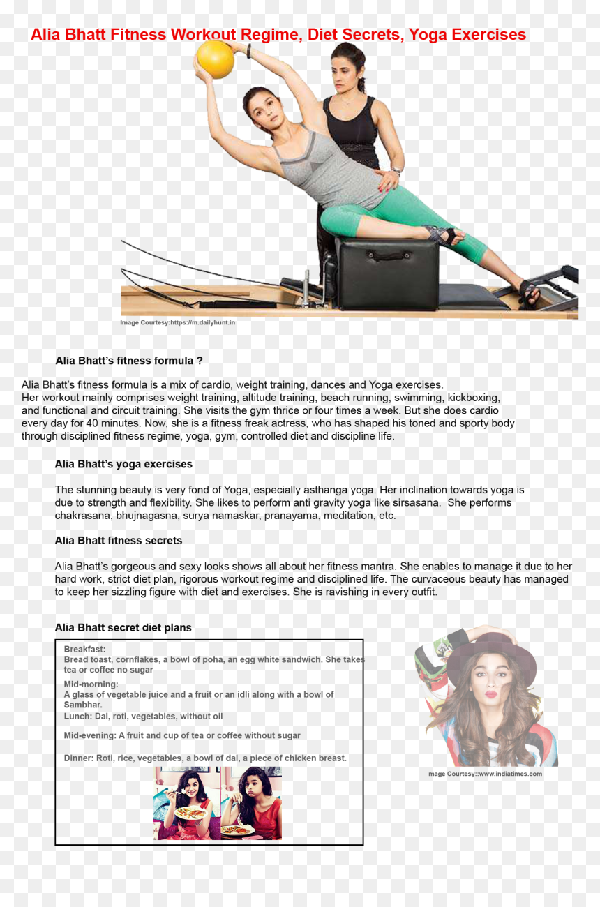 Alia Bhatt Gym Workout, HD Png Download - alia png