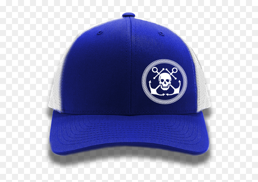 Royal Blue Anchor & Skull Flexfit Trucker Hat"
 Class= - Baseball Cap, HD Png Download - blue anchor png