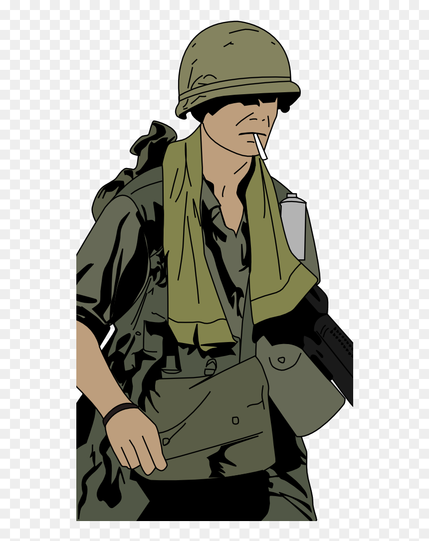 Wars Clipart Vietnam War - American Soldier Vietnam Cartoon, HD Png Download - vietnam helmet png