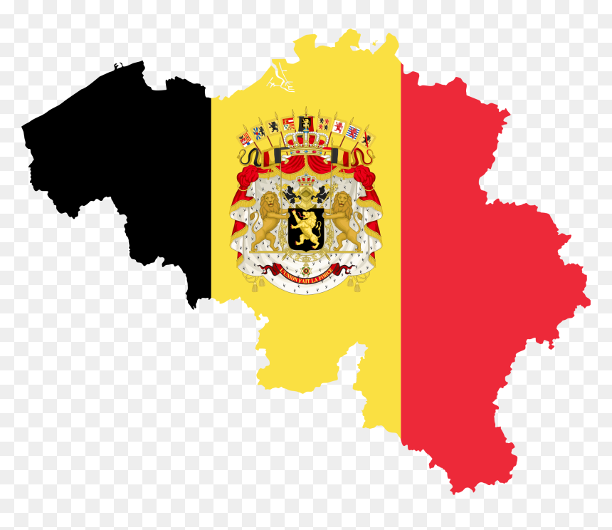Belgium Map Flag With Coat Of Arms Clip Arts - Flag Of Belgium With Coat Of Arms, HD Png Download - arm.png