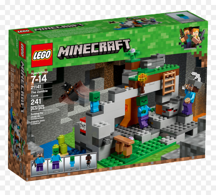 Lego Minecraft Zombie Cave, HD Png Download - minecraft zombie png