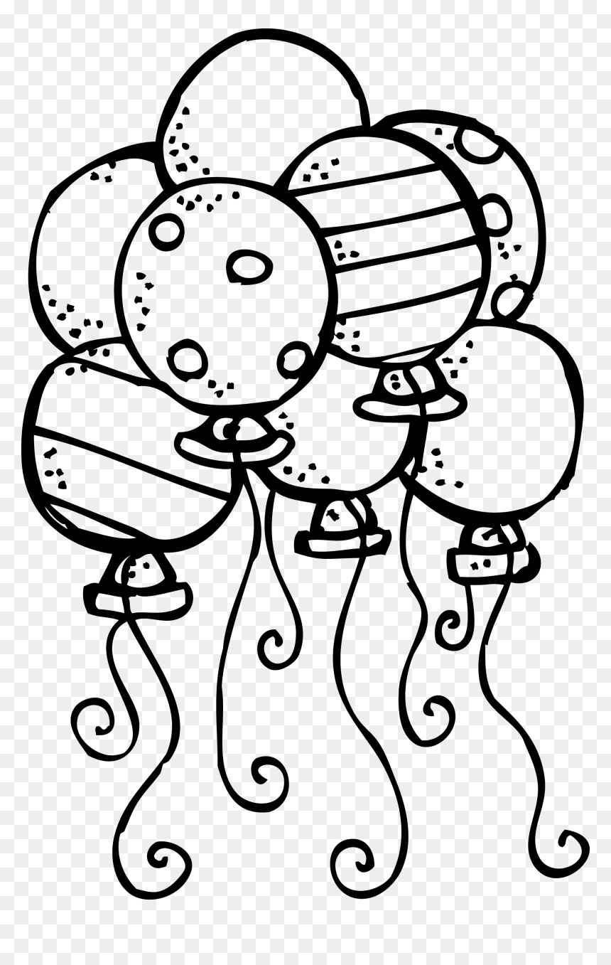 Pin By Troop Leader - Birthday Clipart Black And White, HD Png Download - white balloon png