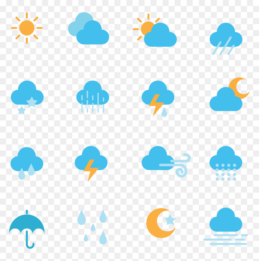 Blue Symbol Weather Rain Area Download Free Image - Weather Symbols Transparent, HD Png Download - rain emoji png