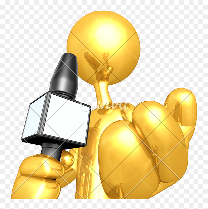 Microphone Clipart Reporter Microphone - Microphone, HD Png Download - gold microphone png