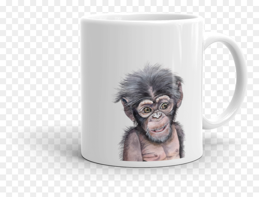 Chimp Final Mockup Handle On Right 11oz, HD Png Download - chimpanzee png