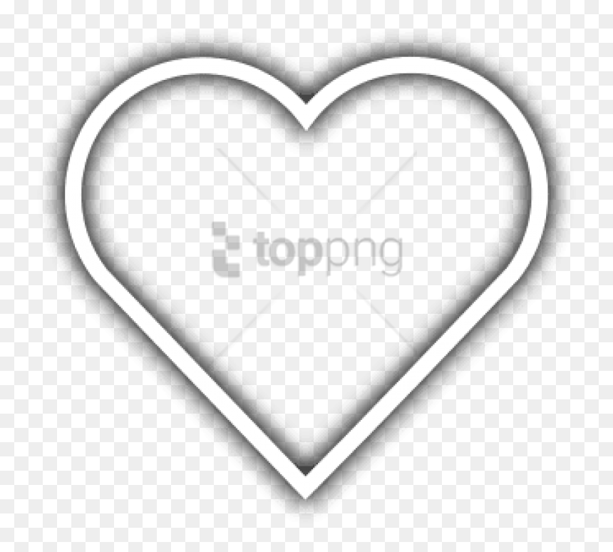Black Heart Outline Png - White Heart Icon Transparent, Png Download - black heart clipart png