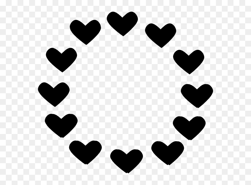 Heart Circle Clipart, HD Png Download - black heart clipart png