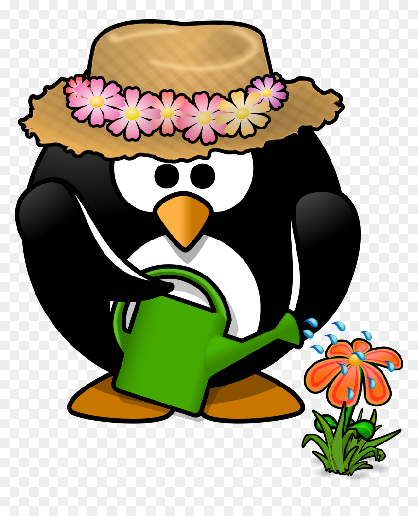 Microsoft Clip Art Gardening Clipart Garden Penguin - Gardening Penguin, HD Png Download - penguin clipart png
