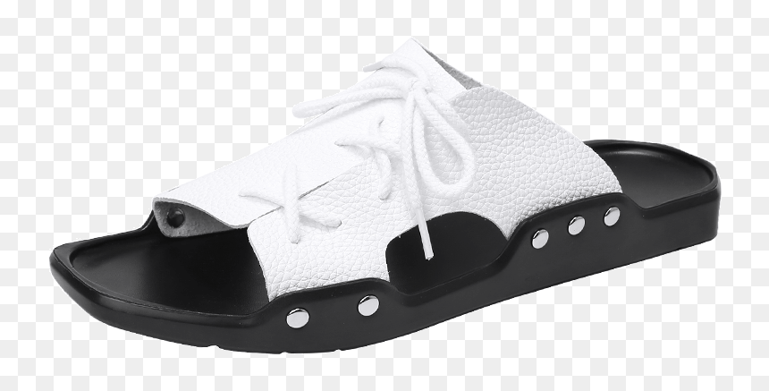 Men Lace Up Slippers Summer Style Cool Brand Casual - Flip-flops, HD Png Download - lace .png