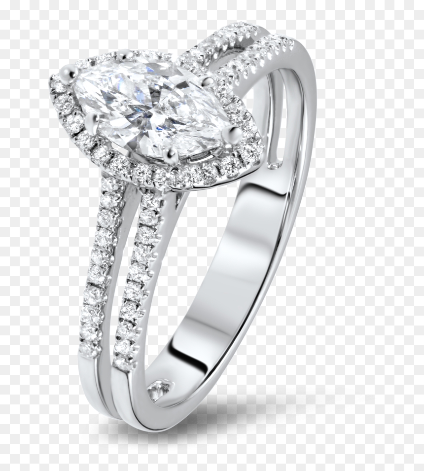 Diamond Ring In 18k White Gold - Pre-engagement Ring, HD Png Download - white ring png