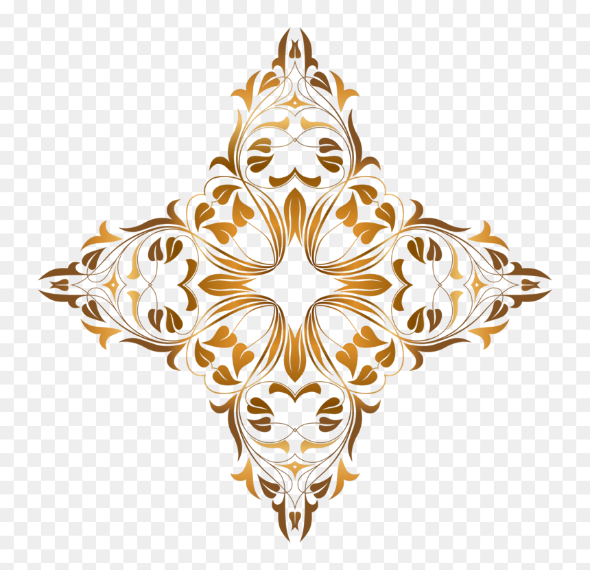 Ornament,leaf,symmetry, HD Png Download - gold flourish png