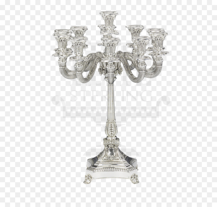 Close Quatro Silver Candelabra 11 Light - Antique, HD Png Download - candelabra png