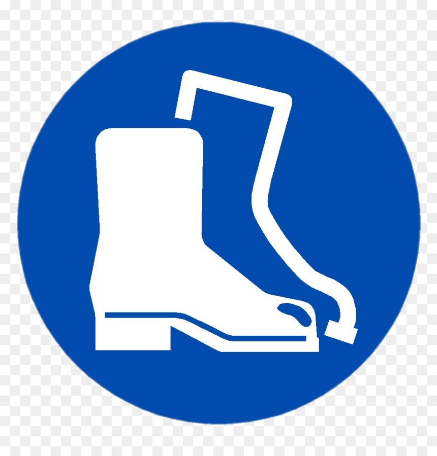 Feet Protection Symbol Clip Arts - Safety Boots Sign, HD Png Download - stairs icon png