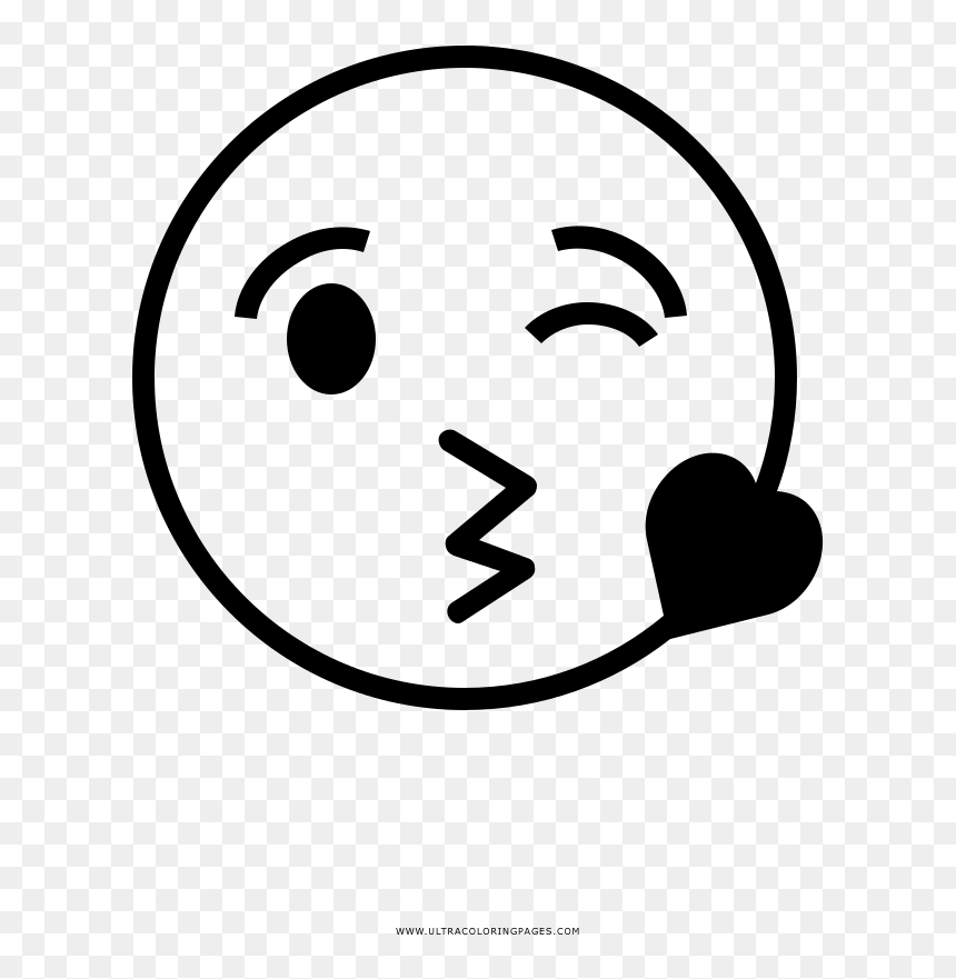 Desenho De Beijo Para Colorir, HD Png Download - carita feliz png