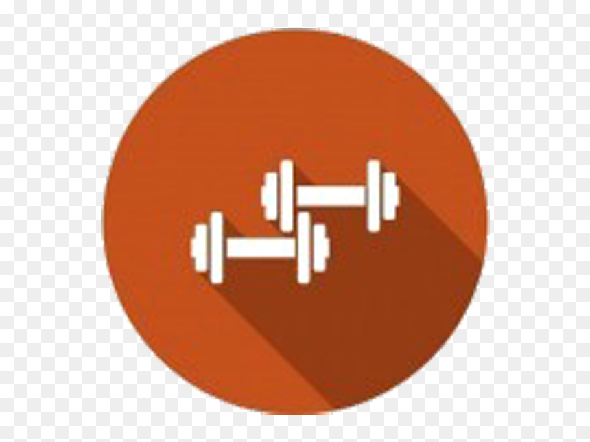 Orange,dumbbell,exercise - Powerlifting, HD Png Download - dumbbell icon png