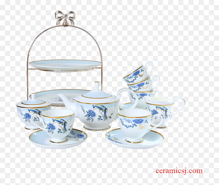 Creative Palace Coffee Set Suit European Ceramic Household - Saucer, HD Png Download - tea cups png