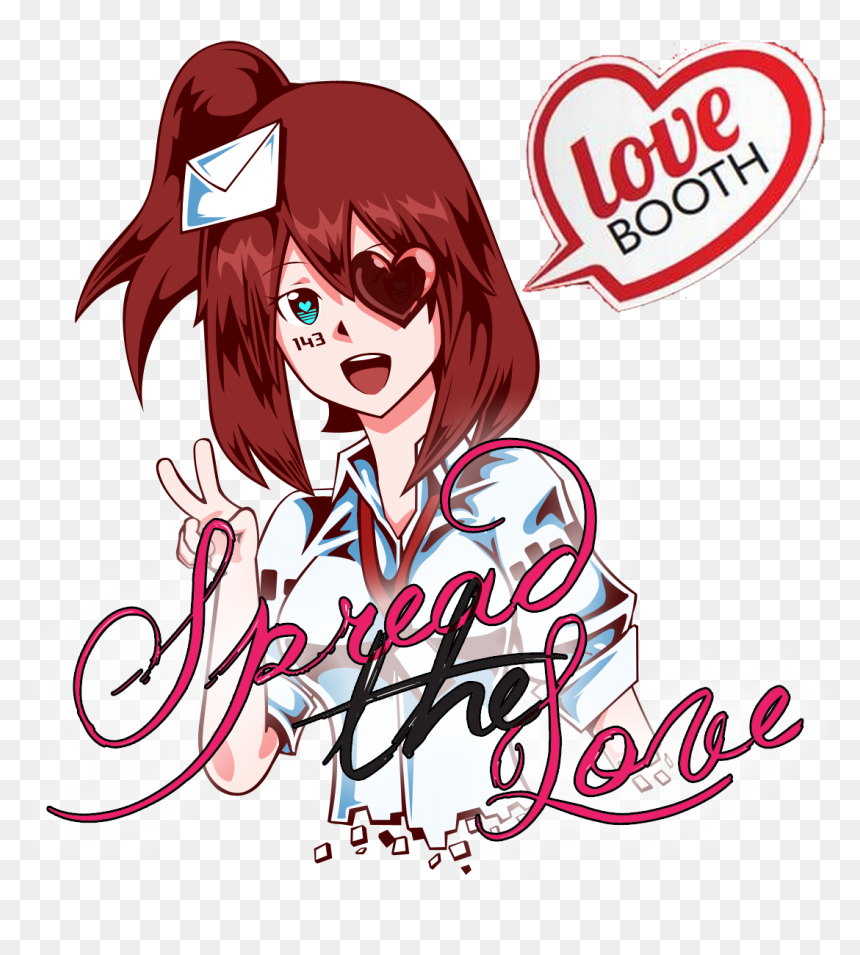 Pof 2018 Love Booth - Love You Virus Chan, HD Png Download - naruto hair png