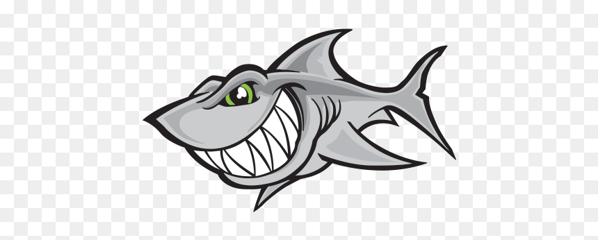 Clip Art Printed Vinyl Smile Stickers - Cartoon Shark Sticker, HD Png Download - cartoon shark png