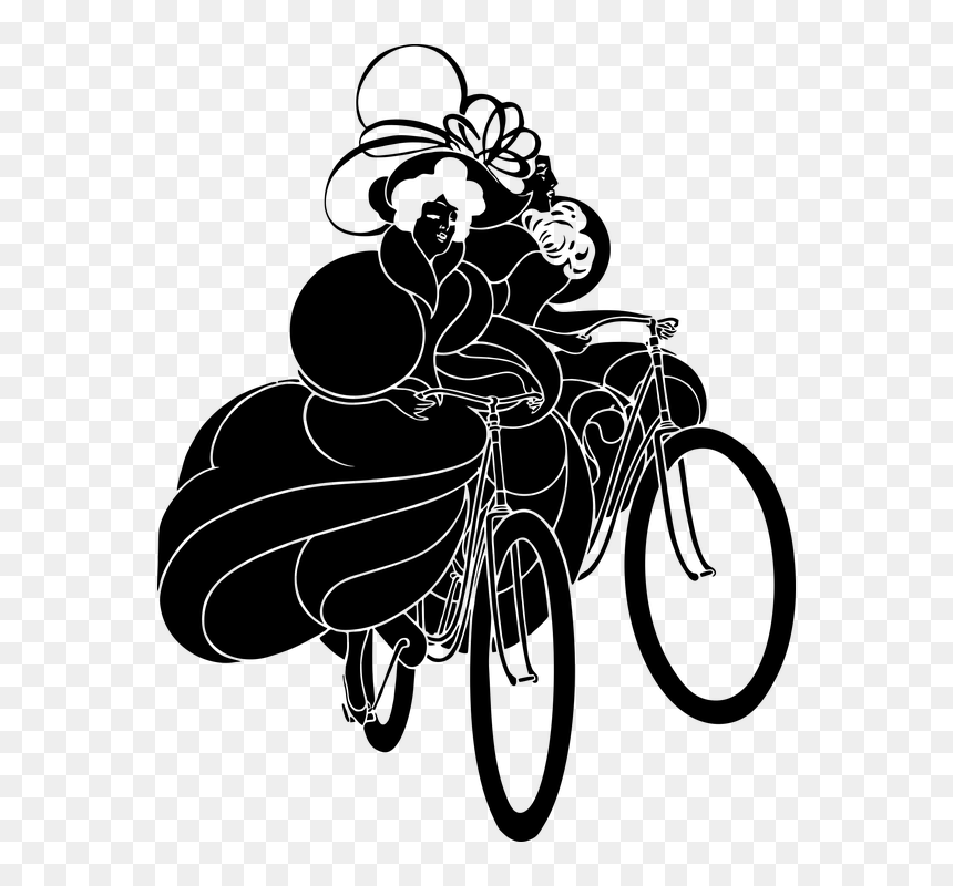 Woman, Bicycle, Silhouette, Women, Female, Girl, Lady - Tinh Yeu Xe Dap Vector, HD Png Download - bike silhouette png
