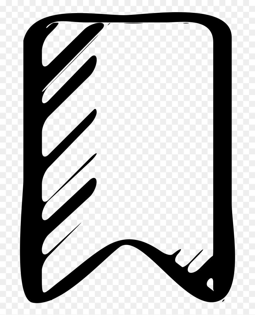 Bookmark Sketched Symbol Outline - Book Mark Flag, HD Png Download - football outline png