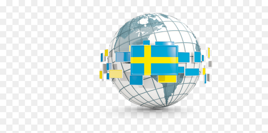 Globe With Line Of Flags - Guyana Globe, HD Png Download - world flags png