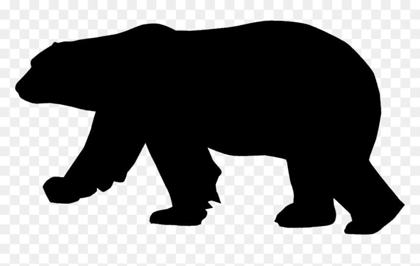 Polar Bear American Black Bear Silhouette Pizzly - Polar Bears Silhouette, HD Png Download - angry bear png